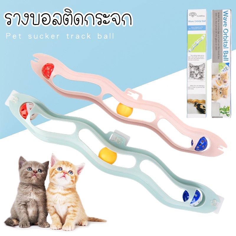 🐈‍⬛รางบอลแมว รางบอลติดกระจก ของเล่นแมว ลูกบอลแมว บอลแมว Cat toy🐈‍⬛