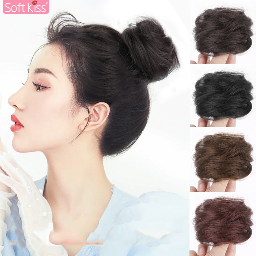 Softkiss ผมปลอมผู้หญิง วิกผมดังโงะ มวยผมปลอม มวยรัดผม วิกจุก สำหรับผู้หญิง สไตล์เกาหลี นิ่มๆ สุดๆ แฮร์พีช ดังโงะ