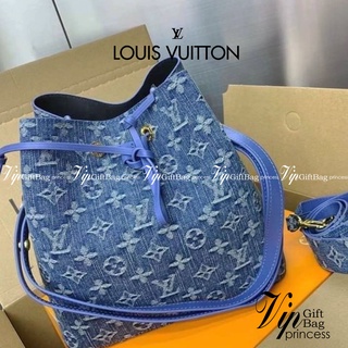 Louis Vuitton Blue Monogram / LV Denim Bucket Bag  กระเป๋าทรงบัคเก็ต แบบมีหูรูดทำมาจากหนังแคนวาสโมโนแกรม