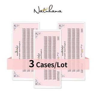 NATUHANA 3 กล่อง/ล็อต ขนตาต่อ ขนมิ้งค์ A/M ช่อขาตาปลอมธรรมชาติ ไหมเทียม