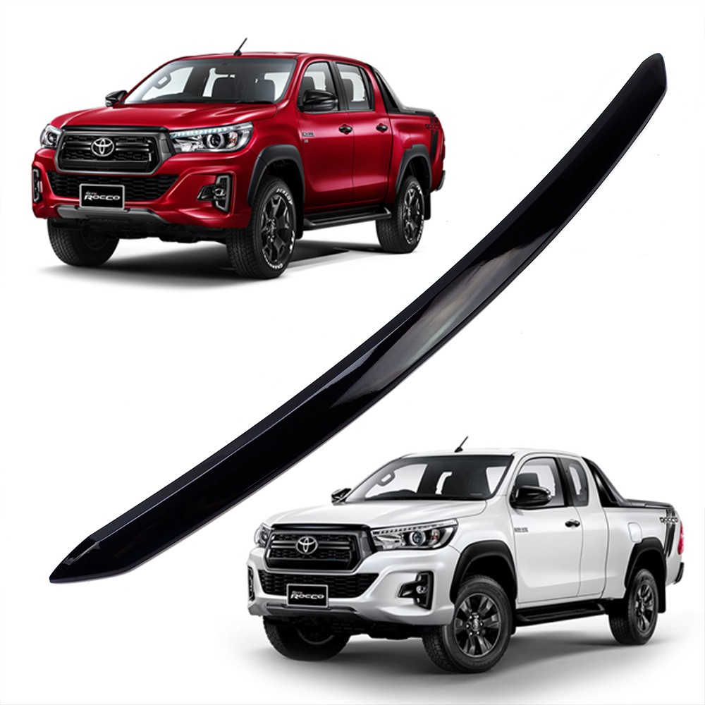 คิ้วแปะฝากระโปรงหน้า สีดำเงา 1 ชิ้น สำหรับ โตโยต้า Toyota ไฮลักซ์ Hilux รีโว่ Revo ร็อคโค่ Rocco ปี 2015 - 2019