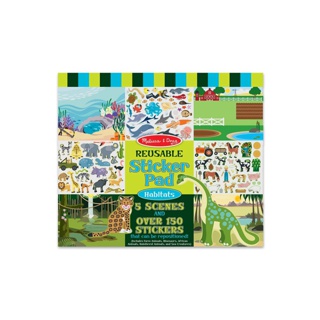 [150-165ชิ้น รียูส] สติกเกอร์รียูสซาเบิลรุ่นสัตว์ รถ เจ้าหญิง ฟาร์ม Melissa & Doug Reusable Sticker Pad Animal Habitat หลากรุ่น 4196/4197/4199/9341/30500/30501/4306 รีวิวดีใน Amazon USA