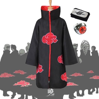 เสื้อคลุมยาวคอสเพลย์ การ์ตูนนารูโตะ Akatsuki Hokage Ninja Itachi 3 ชิ้น สําหรับผู้ใหญ่ เด็ก ทุกเพศ