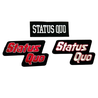 Status Quo ตัวรีดติดเสื้อ หมวก กระเป๋า แจ๊คเก็ตยีนส์ Hipster Embroidered Iron on Patch  DIY