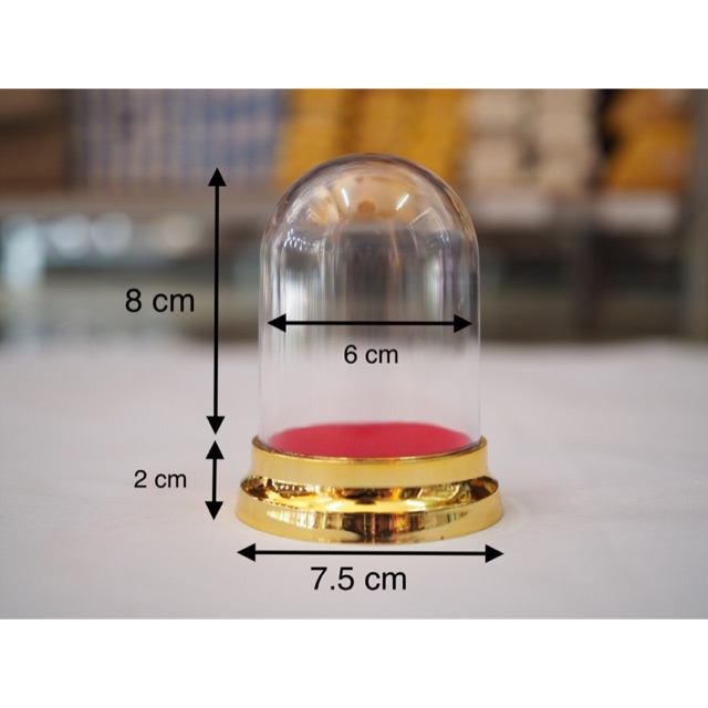 ครอบแก้วพระ กล่องใส่พระ ครอบพระ ขนาด 7.5x7.5x10 cm กลมจำโบ้