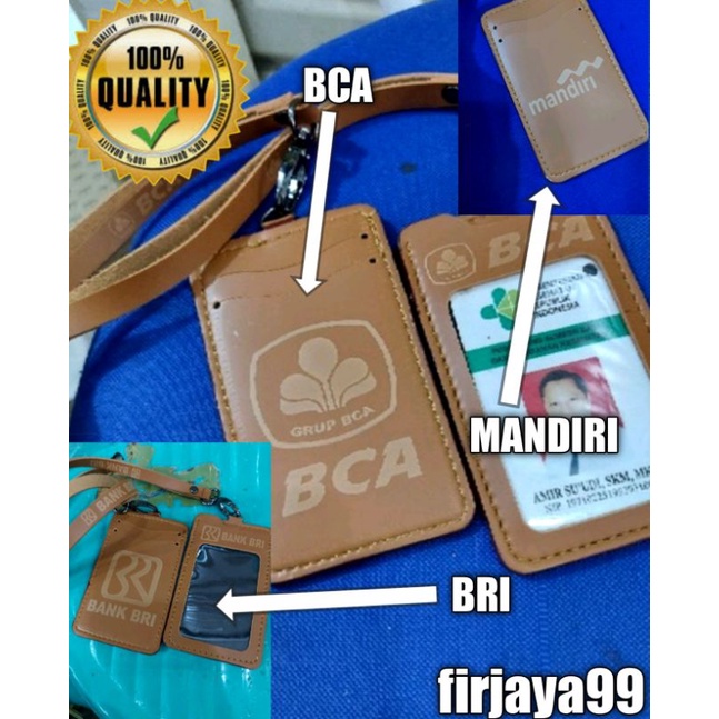 ป้ายชื่อ id card bank bca, แบนเนอร์ บริแบงค์ แมนดิริ/สร้อยคอ id card bank