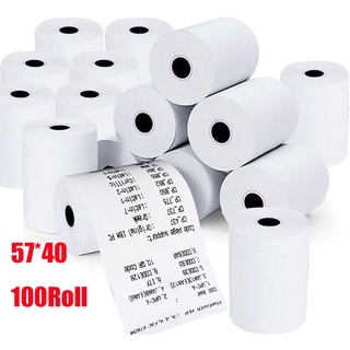 (100roll)กระดาษธงฟ้า กระดาษความร้อน58/57X38, กระดาษ EDC, ฟู้ดแพนด้า foodpanda กระดาษใบเสร็จ กระดาษบิล ความร้อน หนังสื