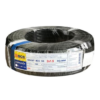 สายไฟ VCT สายไฟ VCT 60227IEC53 BCC 2 x1.5SQ.MM 100 ม. สีดำ สายไฟ งานระบบไฟฟ้า ELECTRIC WIRE VCT BCC 60227IEC53 2X1.5SQ.M