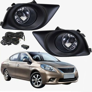 (พร้อมสายไฟ และสวิตช์) ไฟตัดหมอก พร้อมฝาครอบ สําหรับ Nissan Almera 2012 2013