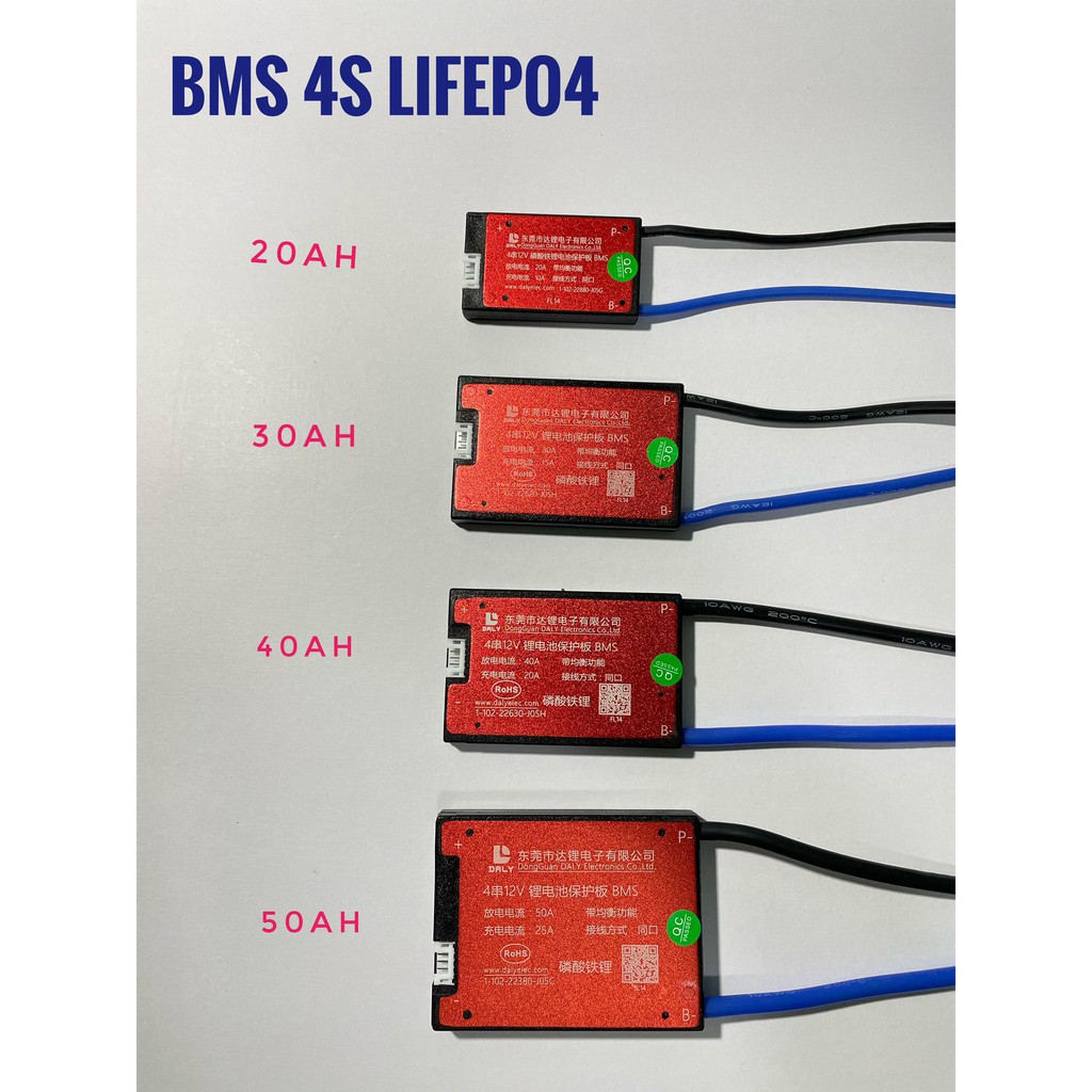 BMS4S 12V 20A 30A 40A 50A สำหรับแบตเตอรี่ลิเธียมฟอสเฟต Lithium Phosphate LiFePO4 3.2V