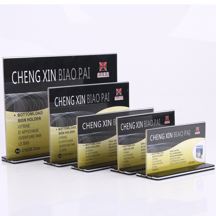 ไต้หวันคุณภาพสูง A4,A5,A6 HORIZONTAL DESKTOP MICA MENU BOARD