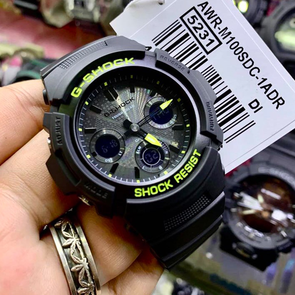 CASIO G-Shock นาฬิกาข้อมือผู้ชาย สายเรซิน รุ่น AWR-M100SDC-1ADR (สีดำ)