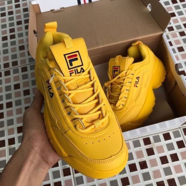sun yellow fila disruptor ii