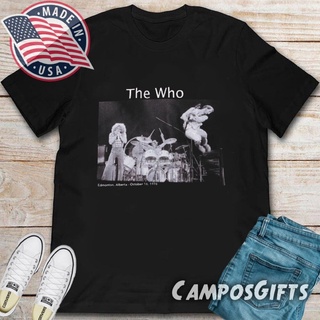 แขนสั้นcrew neckเสื้อยืด พิมพ์ลายวงร็อค The Who สําหรับผู้ชายS-XXXXL