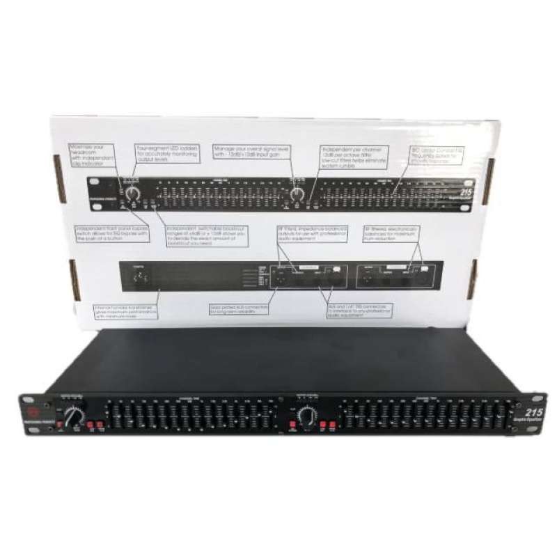 YGH EQ-215 Dual Channel 15-Band Equalizer 1U Rack Mount