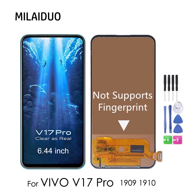 หน้าจอสัมผัสดิจิทัล LCD 6.44 TFT สําหรับ Vivo V17 Pro 1910 1909 V19 Pro