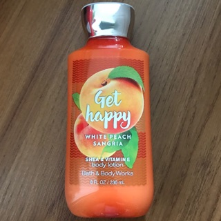 Bath&amp;Body works lotion body cream get happy white peach sangria , peach bellini, white citrus made in USA บาธแอนด์บอดี้