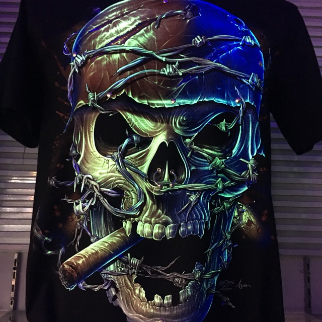 Rock chang T-shirt 3D117 เสื้อยืด(เรืองแสง)ผู้ชาย(ไซส์ยุโรป)ลายหน้า-หลัง