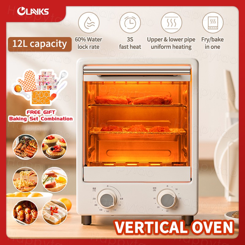 【Olayks】12L Household Oven Small Multifunctional Baking Cake Oven Automatic Dual Layer Bread Oven SVRK