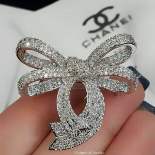 Ribbon Diamond Brooch  เข็มกลัดโบว์เพชร งานเพชร CZ