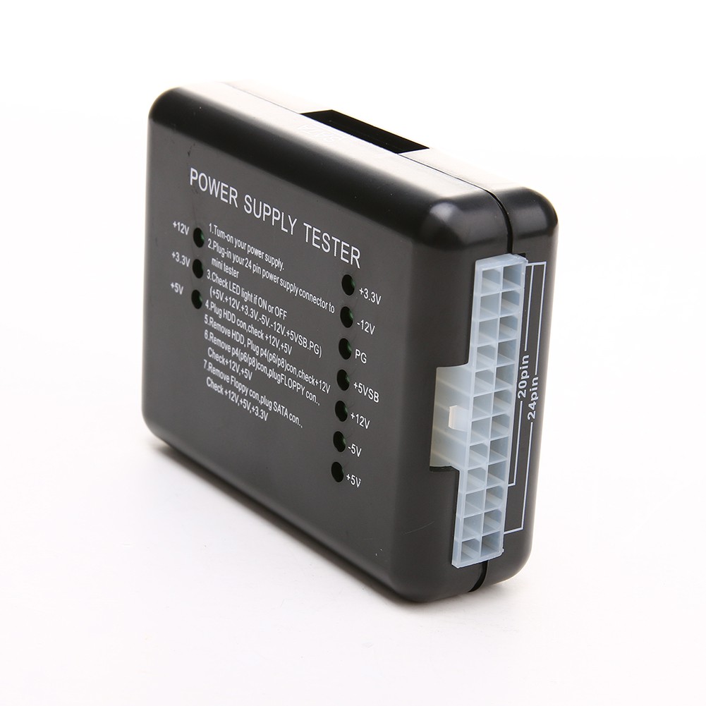 อุปกรณ์ทดสอบคอมพิวเตอร์ 20 / 24 Pin 4 PSU SATA HDD Power Supply Tester