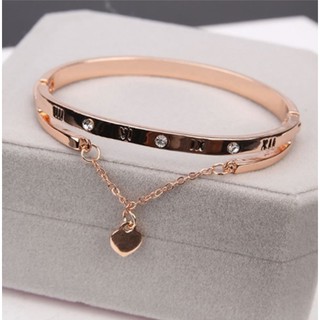 กำไลForever Love Charm สร้อยข้อมือหรู และกำไลเครื่องประดับที่มีชื่อเสียงยี่ห้อ Rose Gold สแตนเลสหญิงสำหรับผู