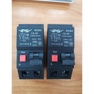 เมนเบรกเกอร์ 2P กันไฟดูด (RCBO) 50A,63A IPG