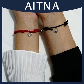 Aitna สร้อยข้อมือเชือกแม่เหล็ก ดึงดูดความสัมพันธ์ ปรับได้ ความรักนิรันดร์ซึ่งกันและกัน สําหรับผู้หญิง ผู้ชาย แฟน เพื่อน