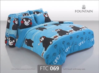 FOUNTAIN ผ้าปู ที่นอน (ไม่รวมผ้านวม) 3.5ฟุต ฟาวเท่น   ลาย TSUM TSUM  คูมะมง