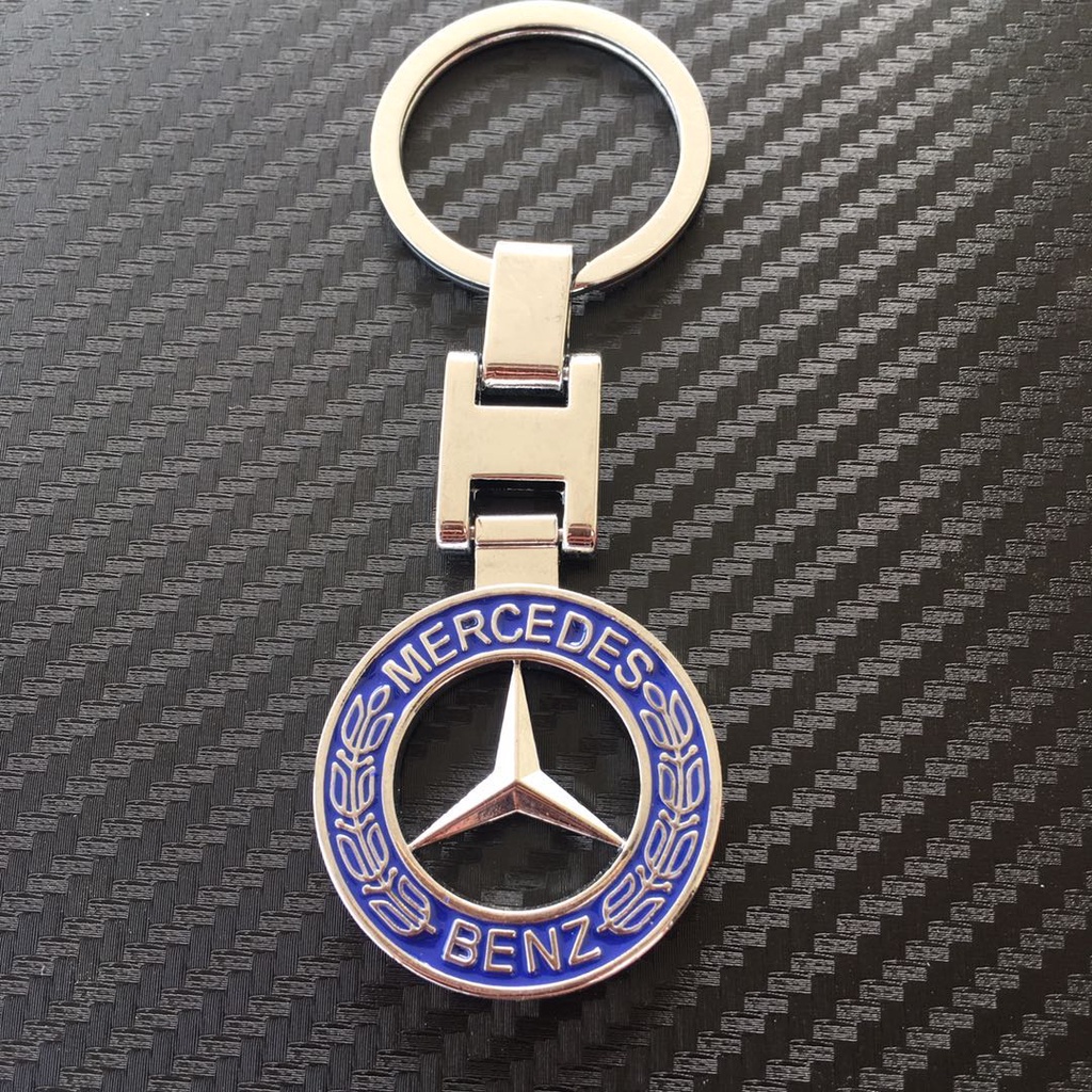 Benz/Benz รถ Benz พวงกุญแจโลโก้รถสร้างสรรค์ Hollow พวงกุญแจโลหะผสมสังกะสี 3D พวงกุญแจ