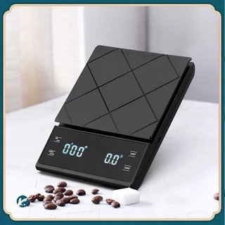 【KC】เครื่องชั่งครัวอิเล็กทรอนิกส์ความแม่นยำสูง 0.1g-3 กก. เครื่องชั่งกาแฟดิจิตอลพร้อมจอแสดงผล LED จับเวลา