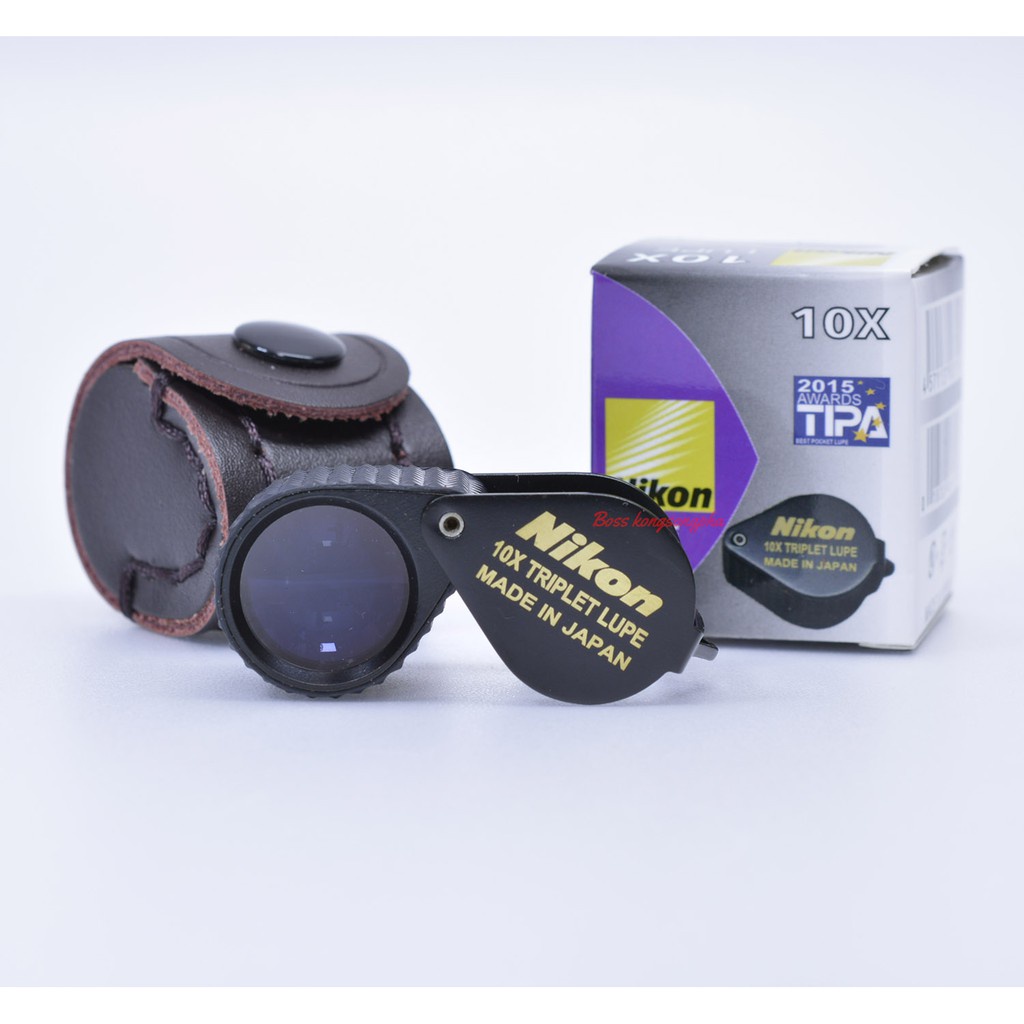 กล้องส่องพระ / ส่องจิวเวอรรี่ Nikon Triplet LUPE 10X18mm  Ultra HD เลนส์แก้ว 3ชั้นมัลตโค๊ต ดำหุ้มยาง แถมฟรีผ้าเช็ดเลนส์