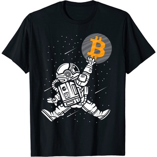 เสื้อยืดผ้าฝ้ายพรีเมี่ยม เสื้อยืด พิมพ์ลายนักบินอวกาศ Bitcoin HODL BTC Crypto สําหรับผู้ใหญ่