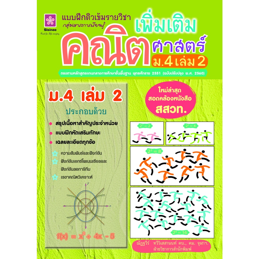 แบบฝึกติวเข้มรายวิชาพื้นฐานคณิตศาสตร์ ม.6 (ใหม่ล่าสุด สอดคล้องหนังสือ สสวท.) 8858710311-16-7 ราคาปก 100.-