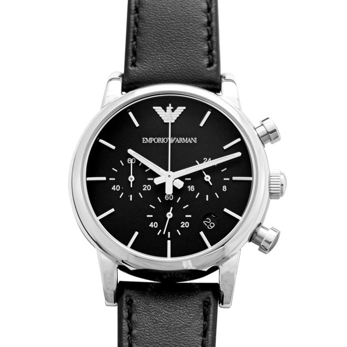 Original Emporio Armani Men's Classic White Dial Chronograph Watch AR1733