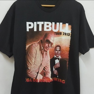 เสื้อยืดผ้าฝ้ายพิมพ์ลาย เสื้อยืด พิมพ์ลาย Pitbull tour 2013 โลหะหนัก ของขวัญ สําหรับผู้ชาย และผู้หญิง