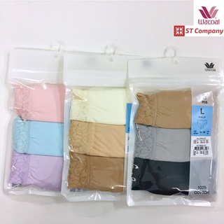 กางเกงใน วาโก้ Wacoal Missy Pack Half Panty 3 ชิ้น รุ่น WU3565 คละสี ผ้า Cotton (ฝ้าย) ครึ่งตัว ผู้หญิง หญิง ชั้นใน