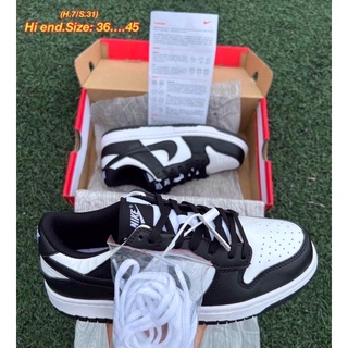 Nike sb dunk low panda รองเท้าผ้าใบผูกเชือกพร้อมกล่อง