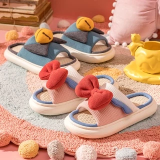 🎀เพิ่มสีใหม่🎀(SH-1-14) รองเท้าแตะลินินญี่ปุ่น รองเท้าใส่เดินในบ้าน สลิปเปอร์ slippers แบบหนา นิ่มใส่สบาย กันลื่น น่ารัก