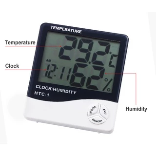 เครื่องวัดอุณหภูมิความชื้น หน้าจอ LCD ดิจิทัล สําหรับแต่งหน้า ร้านเสริมสวย