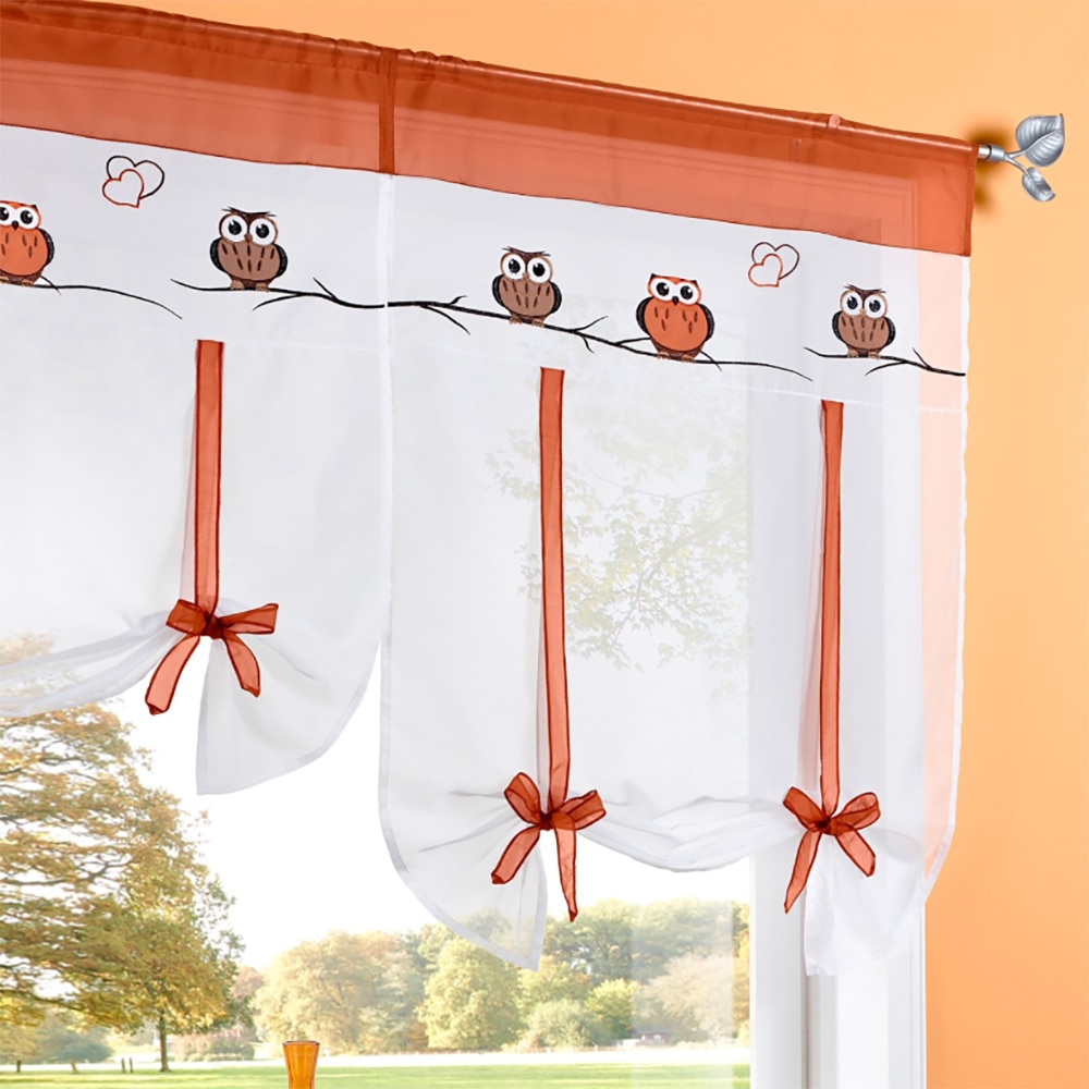 Voile Roman Curtains In The Kitchen Short Tie Up Curtains With Owl Pattern Window Treatment Balcony Home Decor Roman Voile Roman Curtains In The Kitchen Short Tie Up Curtains With Owl Pattern Window Treatment Balcony Home Decor Roman