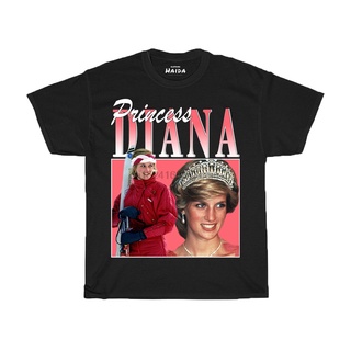 [2022]ผ้าฝ้ายคอกลมเสื้อยืดผ้าฝ้าย 100% พิมพ์ลาย VINTAGE PRINCESS DIANA สําหรับผู้ชาย S-5XL