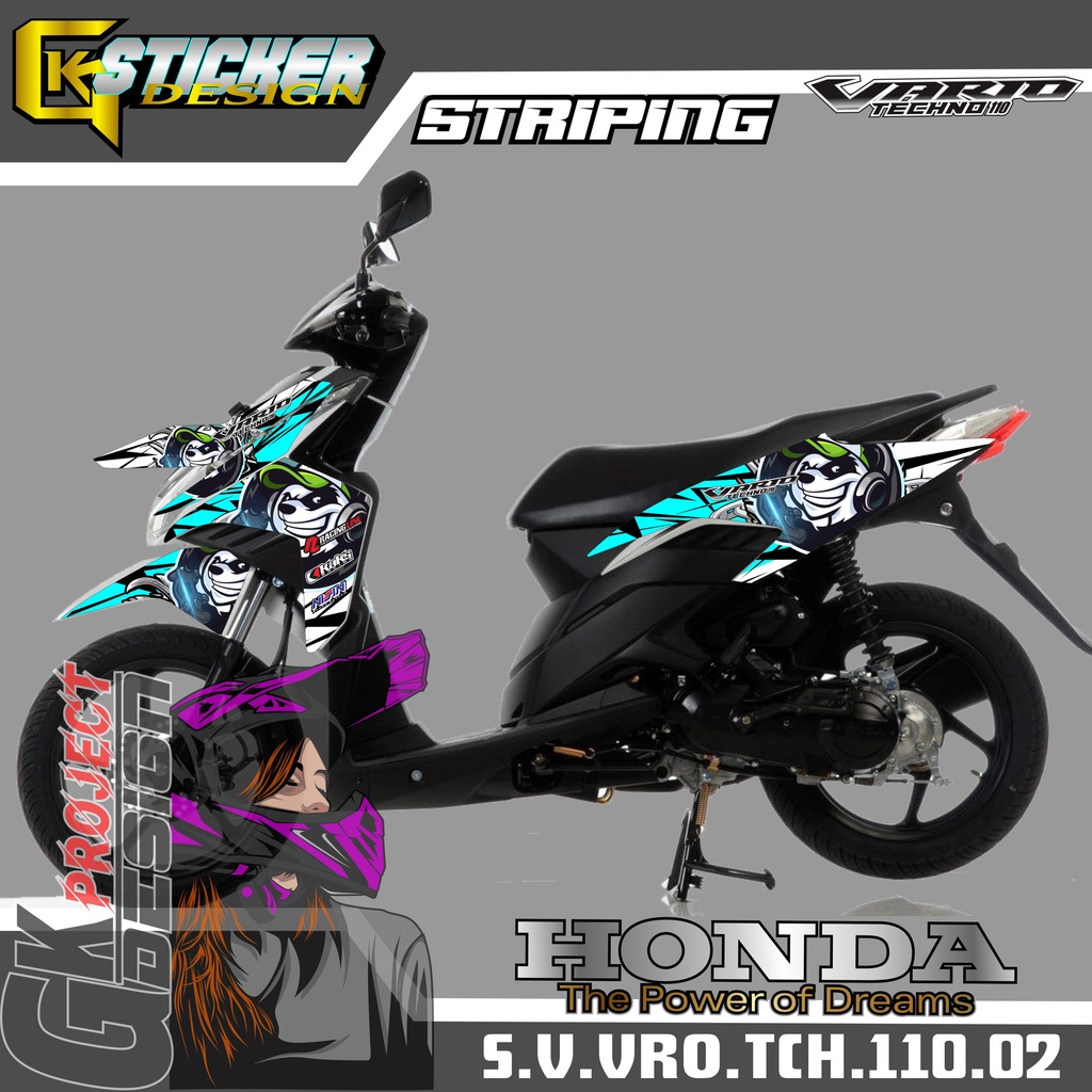 VARIO TECHNO 110 STRIPING - VARIO TECHNO 110 002 PANDA MOTORCYCLE STICKER