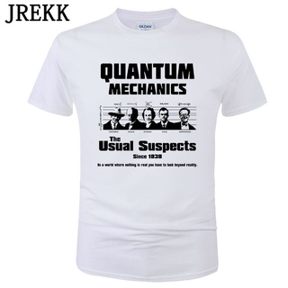 เสื้อยืดแขนสั้น ผ้าฝ้าย พิมพ์ลาย Quantum Mechanics The Usual Suspects แฟชั่นฤดูร้อน สําหรับผู้ชาย  Camisa Hombre C43S-5X