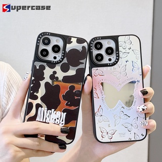 เคสโทรศัพท์มือถือ TPU นิ่ม ลายการ์ตูนมิกกี้เมาส์น่ารัก พร้อมกระจกแต่งหน้า สําหรับ Samsung Galaxy A72 A52 A52s A32 A22 A02 S22 Plus Ultra S22+