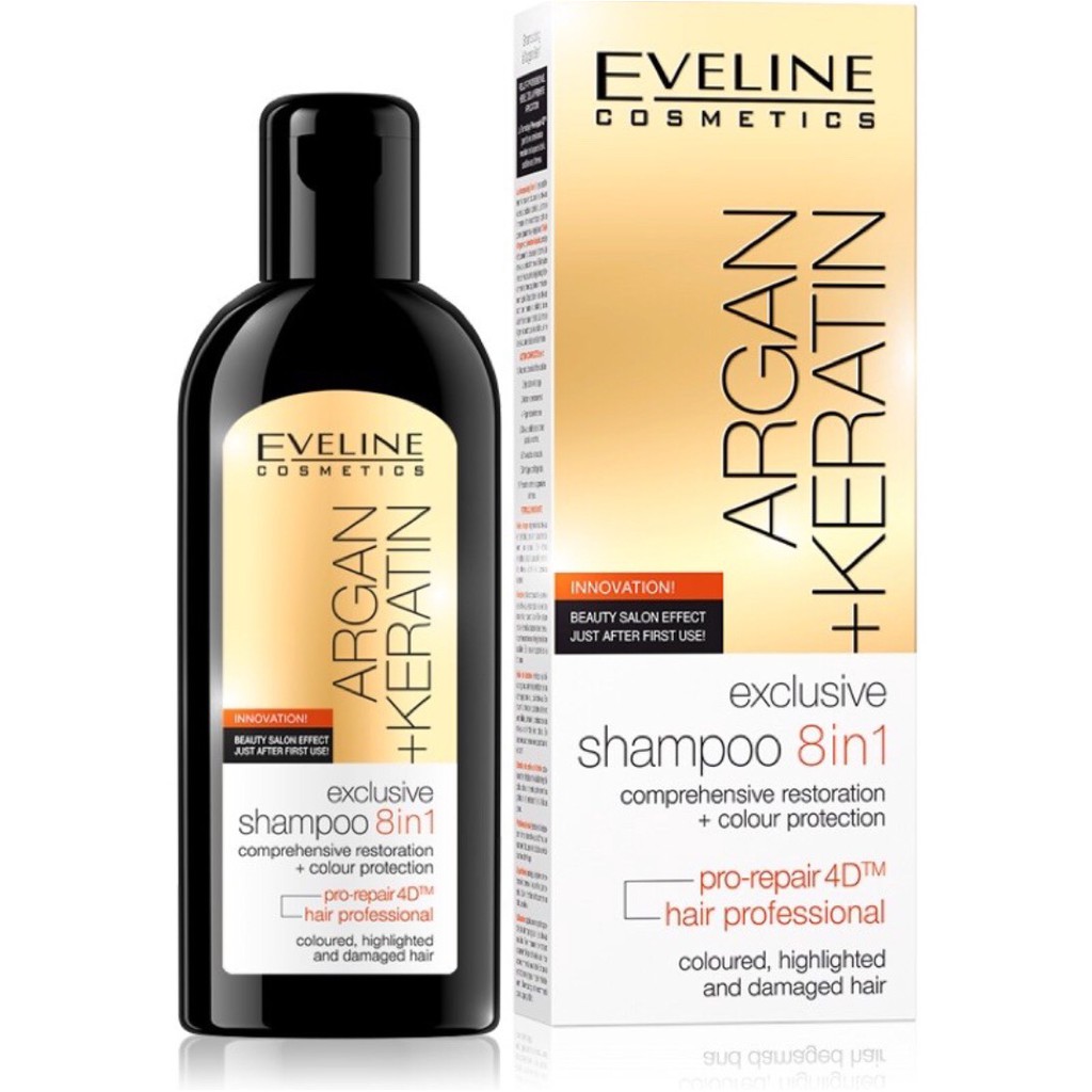 แชมพูฟื้นผม EVELINE EXCLUSIVE SHAMPOO 8IN1 150ML