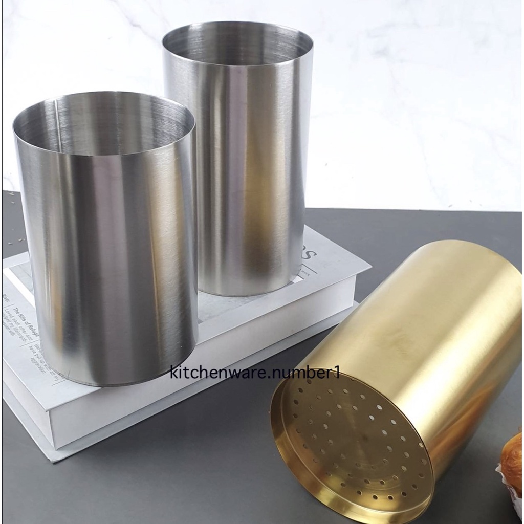 KITCHENWARE_NUMBER1 กระบอกใส่ช้อน (ทรง เรียบมี2สี) เนื้อหนาสุดหรู (ราคาต่อชิ้น)