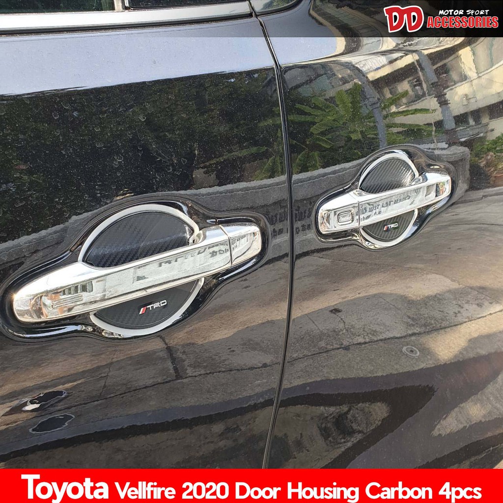 เบ้ามือเปิด เบ้าหลุดมือเปิด หลุมมือเปิด ครอบมือเปิด Alphard Velfire 30 ลาย Carbon TRD L 2015 2017 20