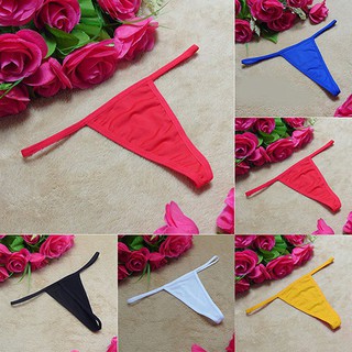 กางเกงชั้นในทรง V-String G-String T-back สีขาวอ่อน