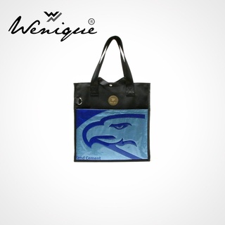 Tote Bag กระเป๋าโท้ท กระเป๋าถือ ลายอินทรี พื้นฟ้า ขนาด 36*38*11 ซม.(G004)